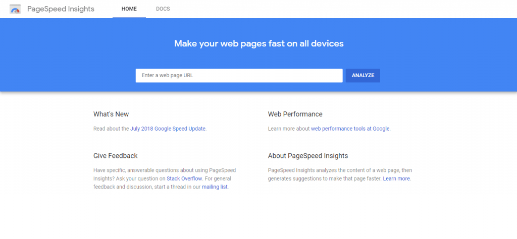  Google PageSpeed Insights