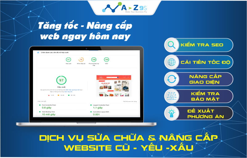 DỊCH VỤ SỬA CHỮA NÂNG CẤP WEBSITE YẾU - CŨ - XẤU 